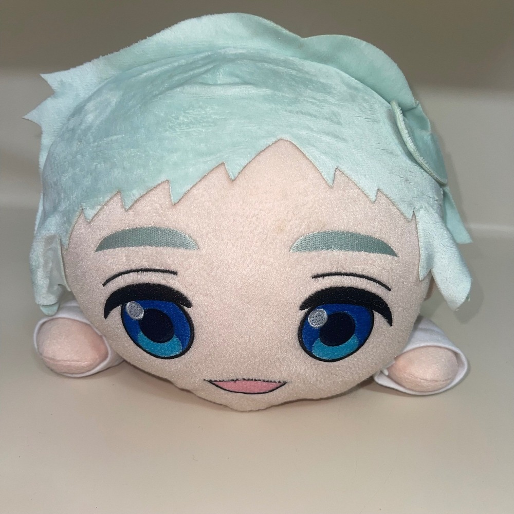 Anime Mochi Laying Plush Doll Blue Hair Possible Rimuru Tempest No Taga